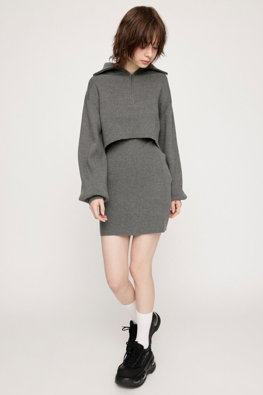 SLY「BIG COLLOR ZIP UP 2P ショートワンピース」|ワンピース|