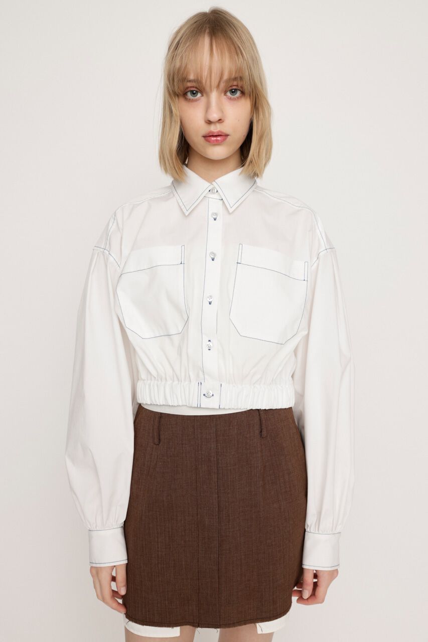 SLY「WAIST BAND CROPPED シャツ」|シャツ・ブラウス|WHT