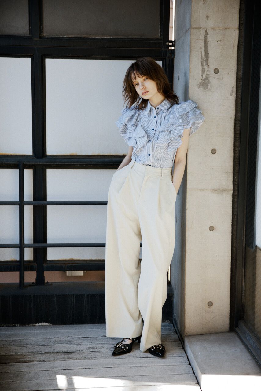 SLY「2WAY SEERSUCKER FRILL ブラウス」|シャツ・ブラウス|