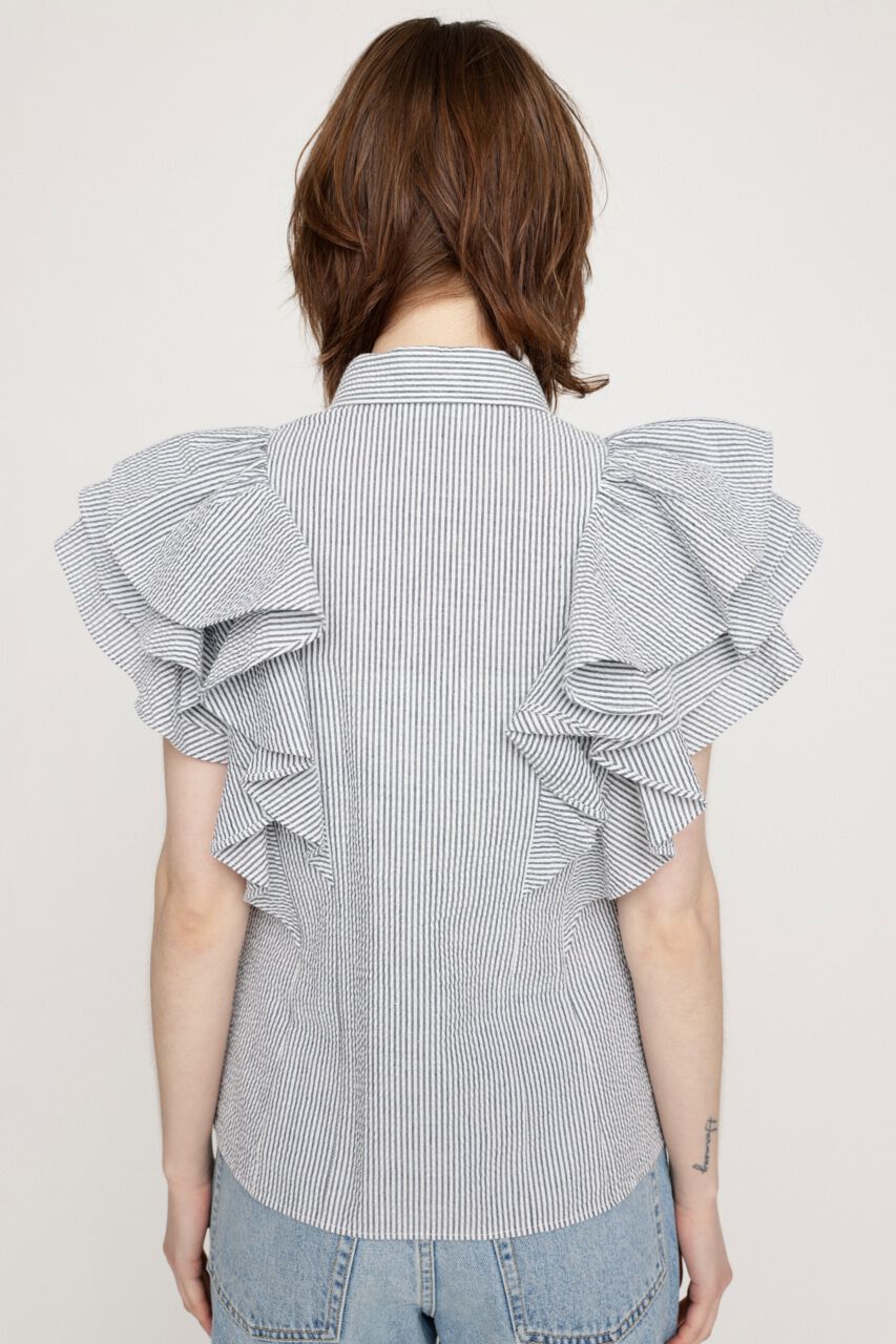 SLY「2WAY SEERSUCKER FRILL ブラウス」|シャツ・ブラウス|