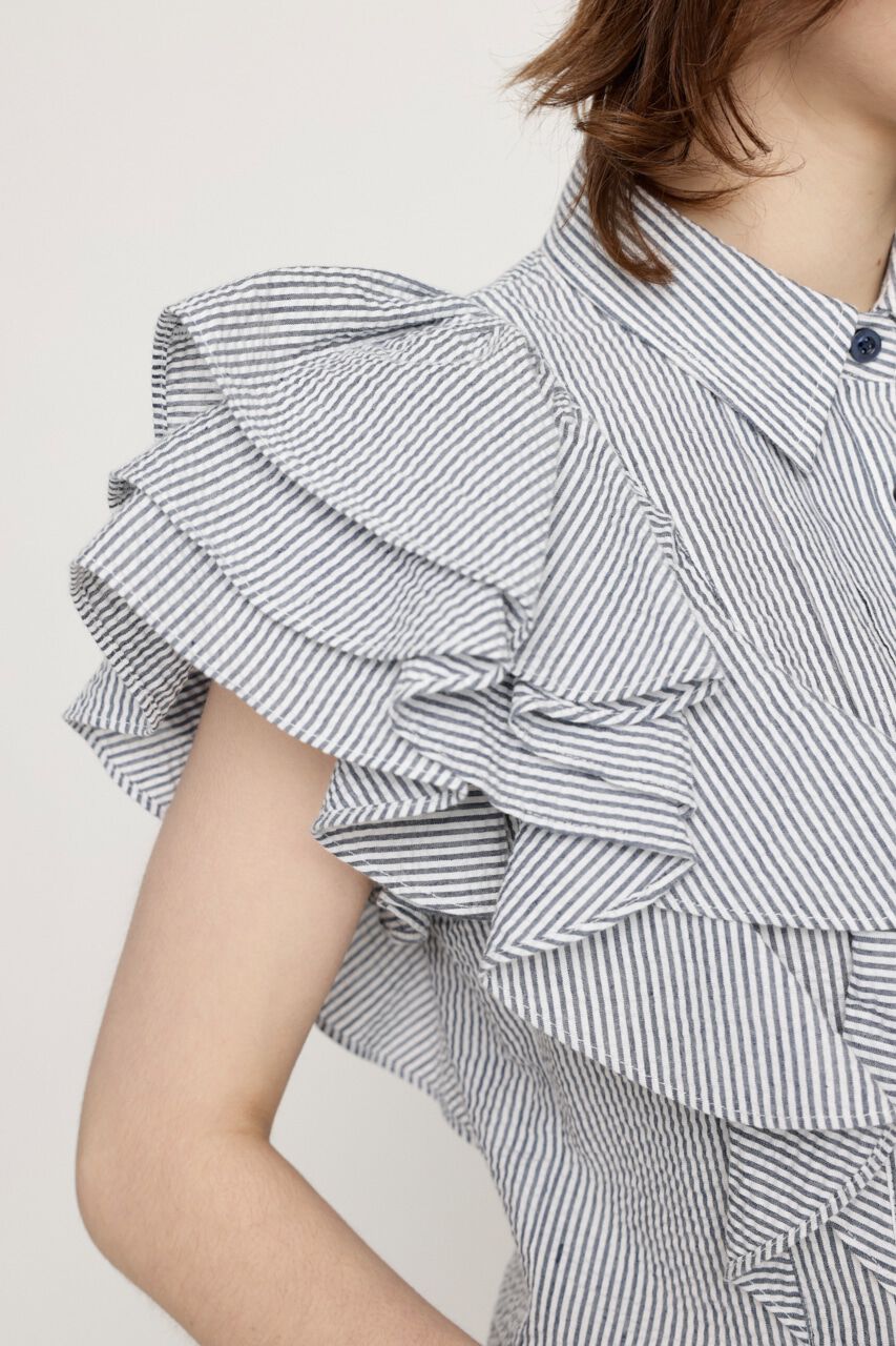 SLY「2WAY SEERSUCKER FRILL ブラウス」|シャツ・ブラウス|