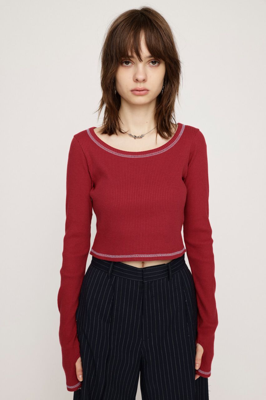 SLY「CUT RIB BASIC トップス」|Tシャツ・カットソー|