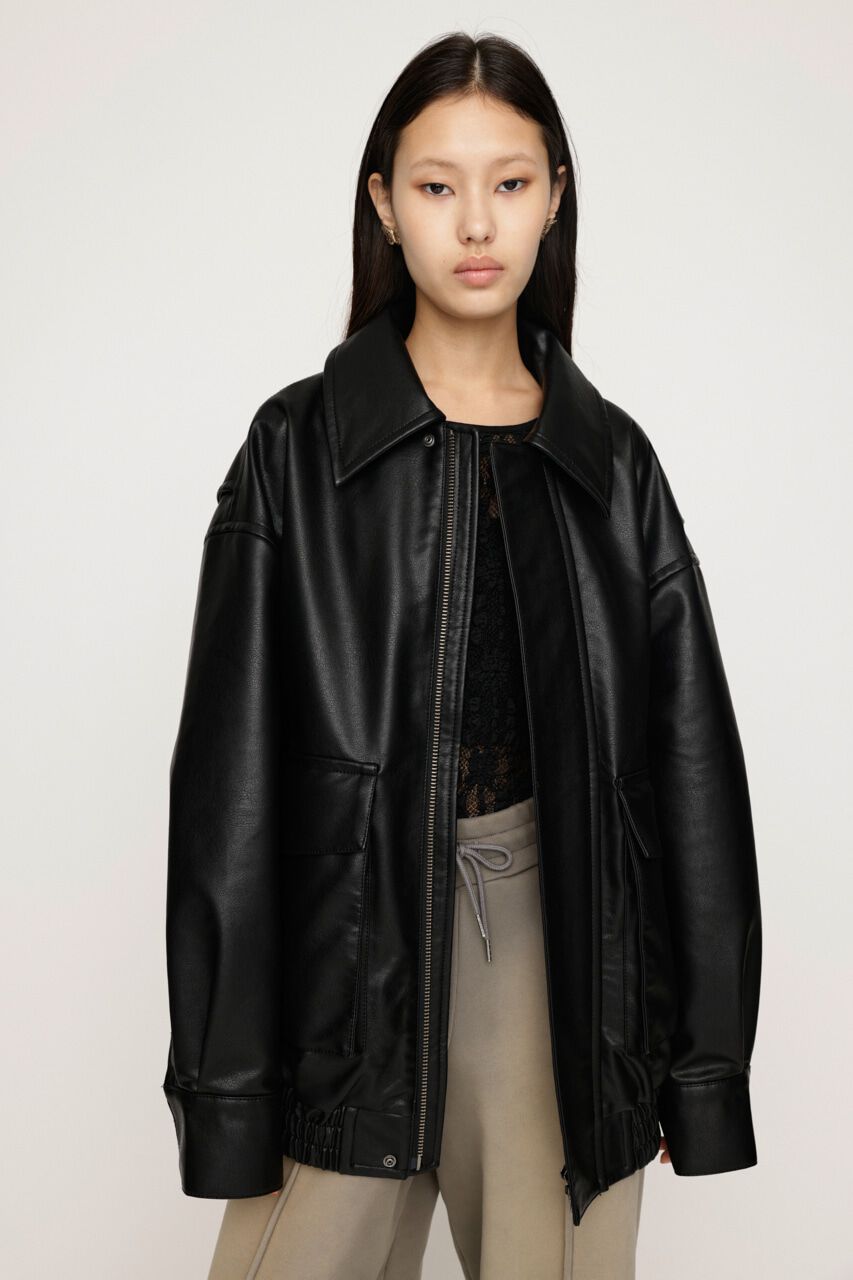 SLY「F／LEATHER FLIGHT ジャケット」|ブルゾン・スタジャン|