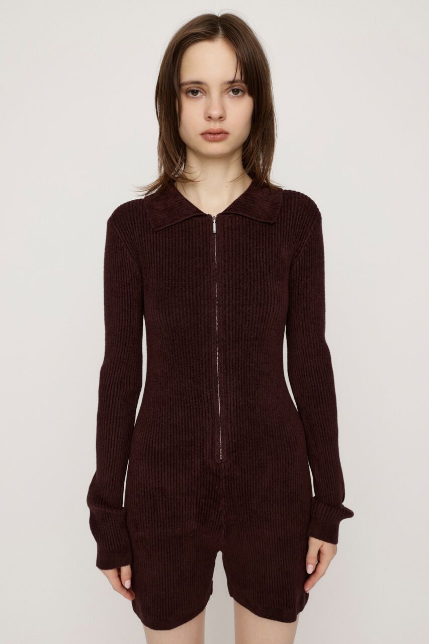 SLY「FRONT ZIP MOLE YARN ロンパース」|その他|