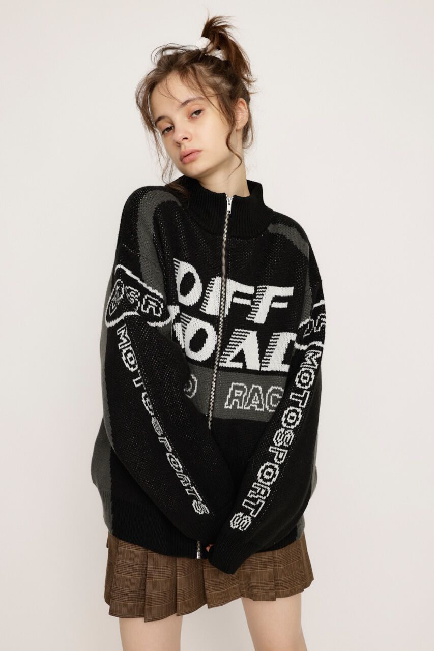 SLY「LOGO JQ ZIP UP カーディガン」|カーディガン|