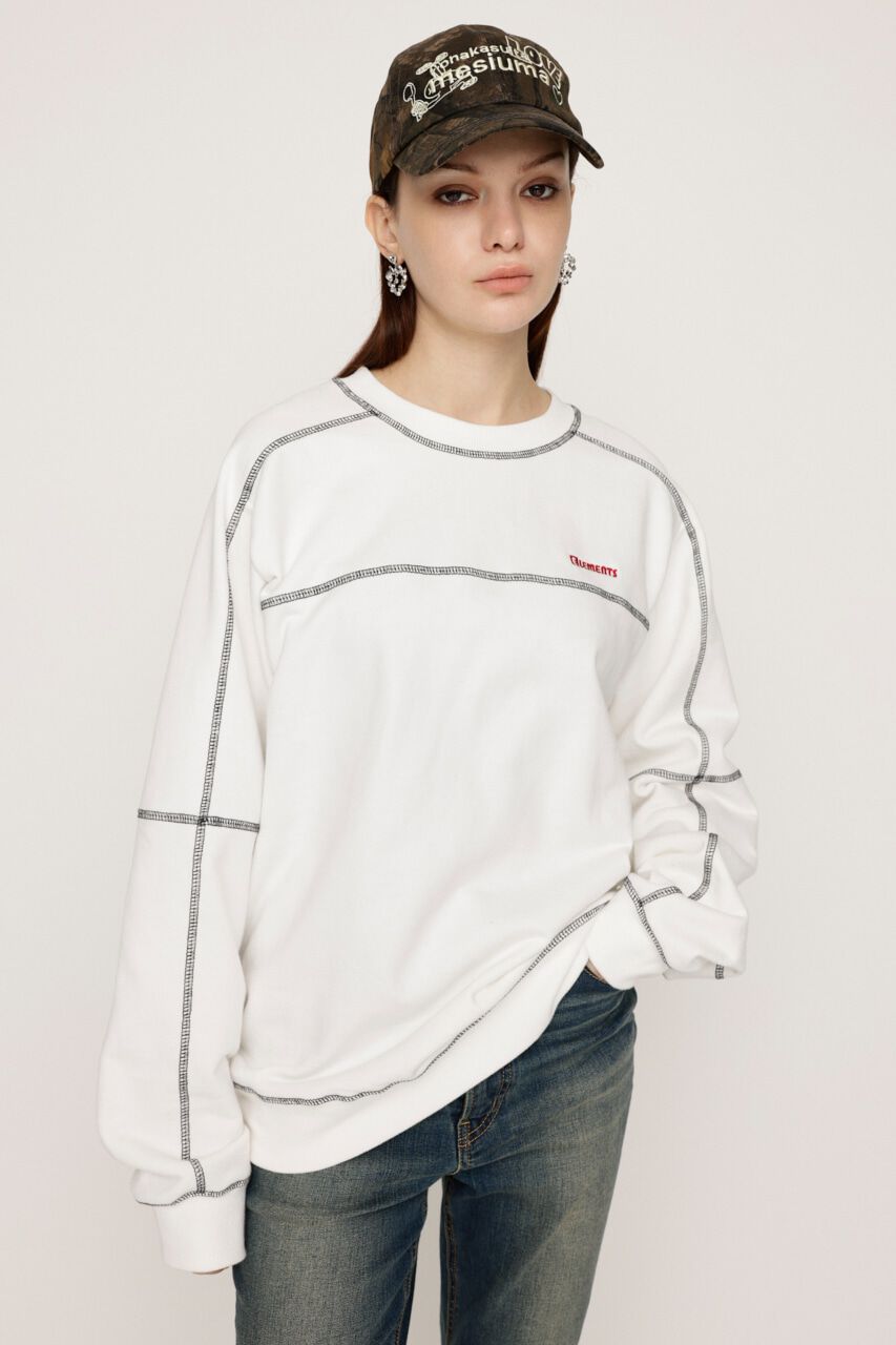 SLY「BI COLOR STITCH SW トップス」|Tシャツ・カットソー|WHT
