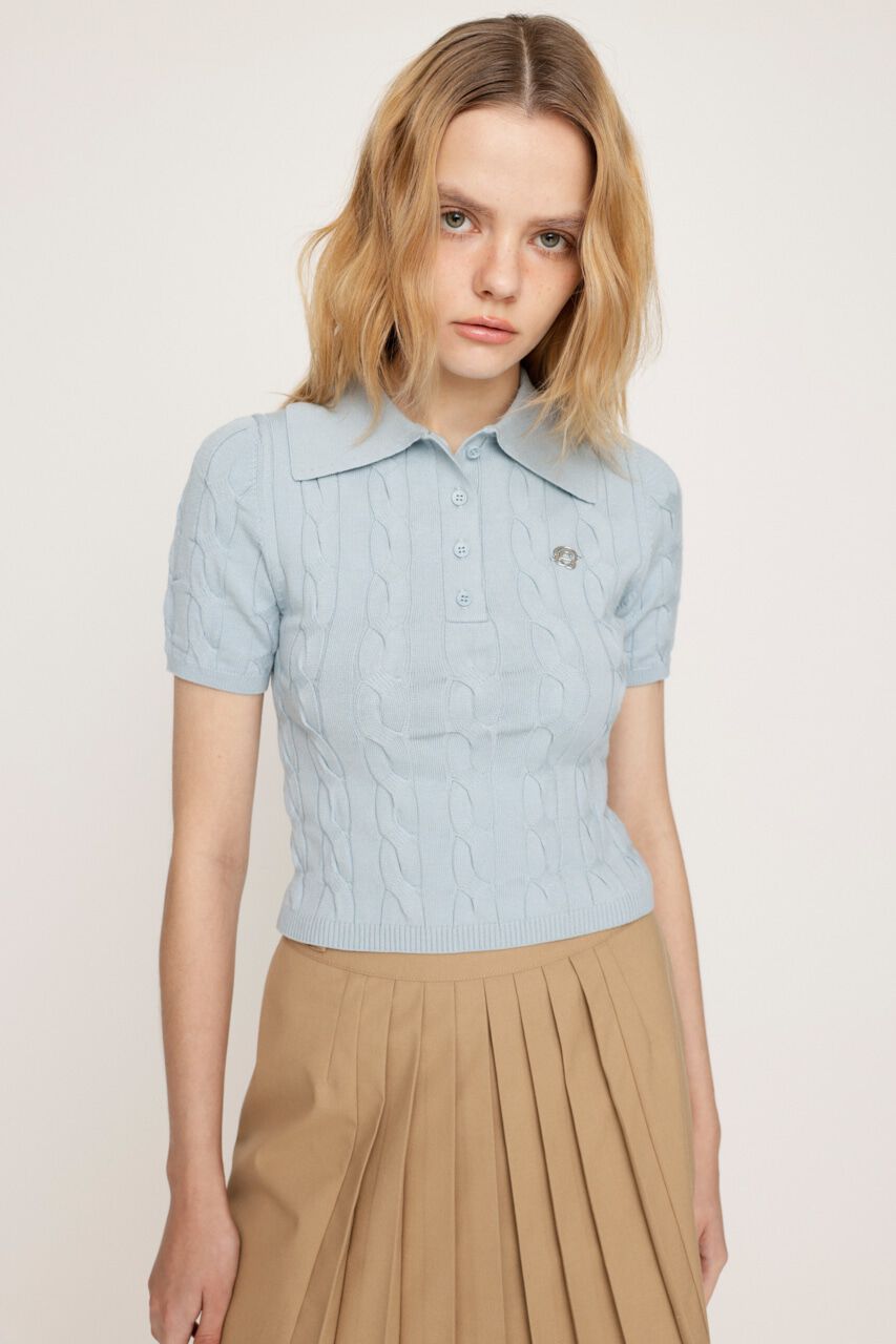 SLY「CABLE POLO KNIT トップス」|ニット・セーター|