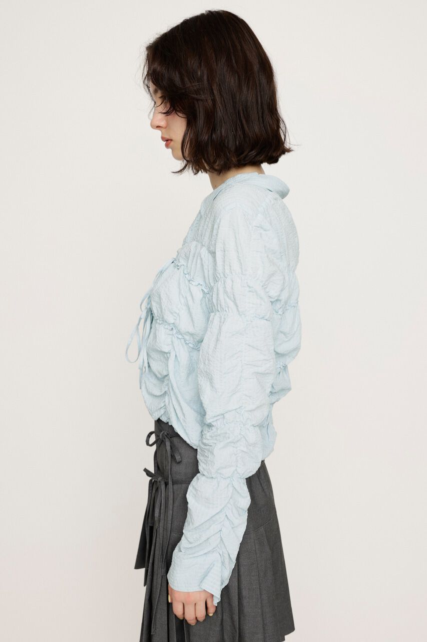 SLY「SHIRRING SKIPPER RIBBON シャツ」|シャツ・ブラウス|