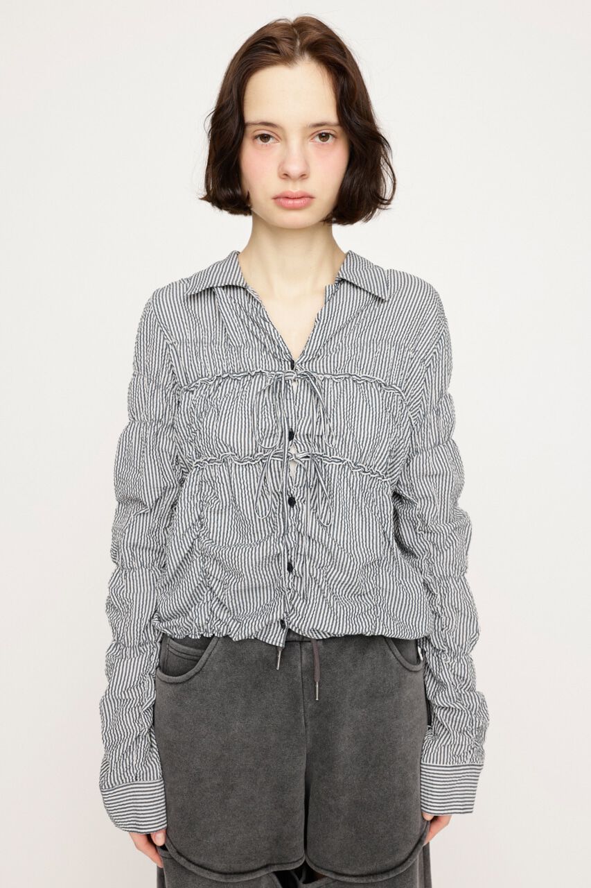 SLY「SHIRRING SKIPPER RIBBON シャツ」|シャツ・ブラウス|