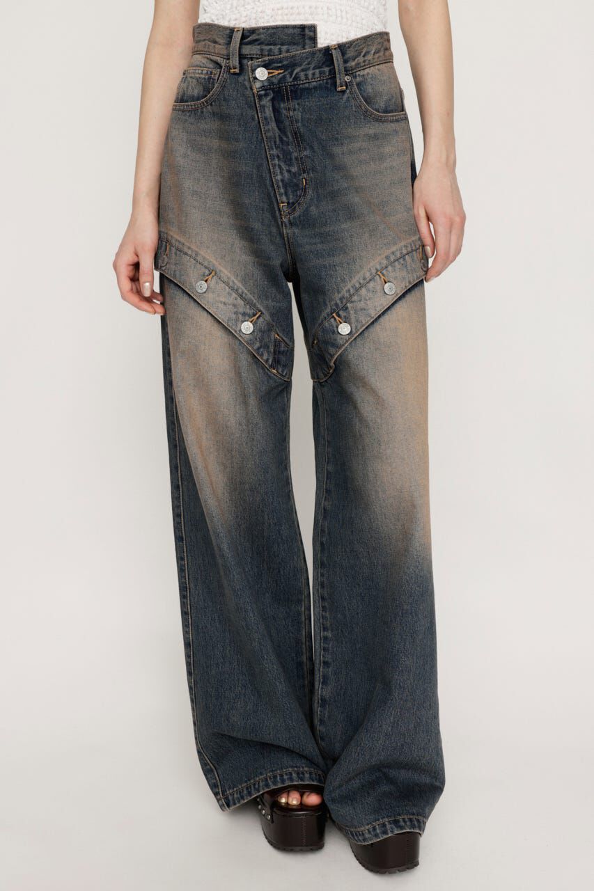 SLY「J／W SIDE OPEN STRAIGHT パンツ」|デニム|BLU