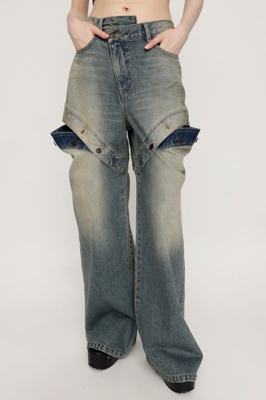 SLY「J／W SIDE OPEN STRAIGHT パンツ」|デニム|L/BLU1
