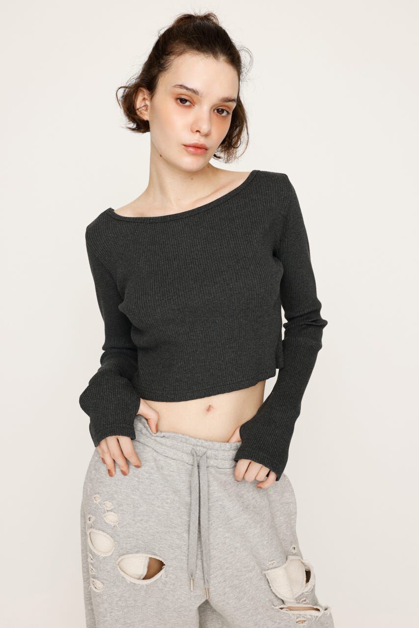 SLY「2WAY CUT RIB トップス」|Tシャツ・カットソー|