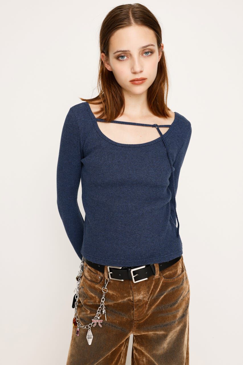 SLY「2WAY CUT RIB トップス」|Tシャツ・カットソー|