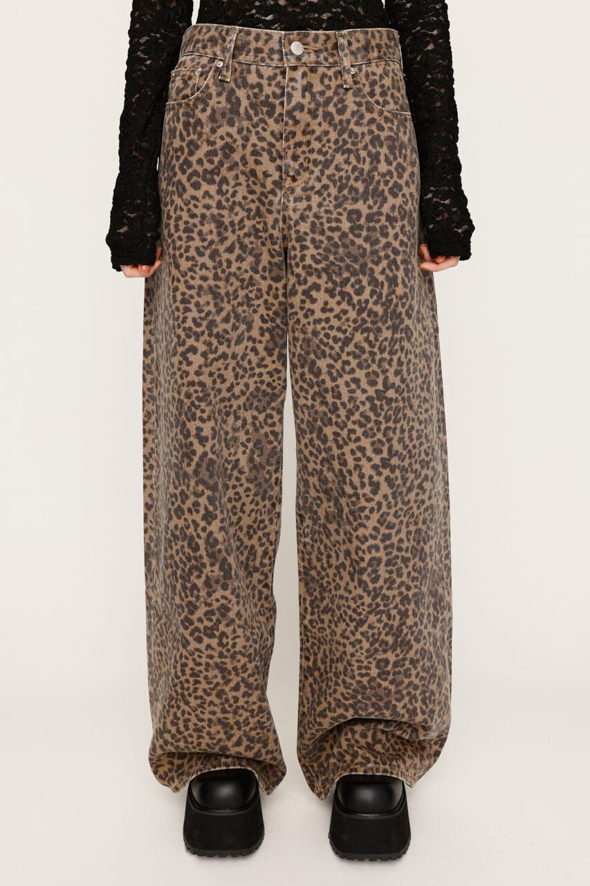 SLY「LEOPARD WIDE LEG PT-D」|デニム|