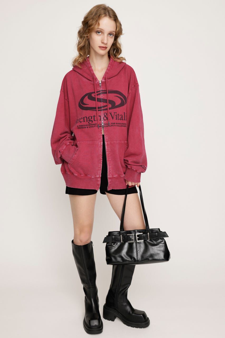 SLY「PRINT OVER HOODIE」|パーカー|