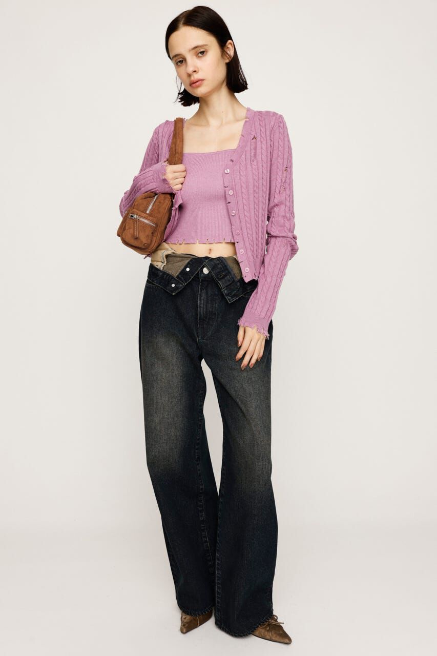 SLY「LAYERED STRAIGHT DENIM パンツ」|デニム|