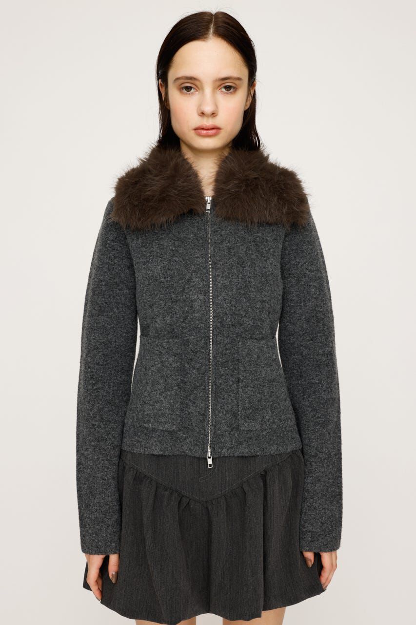 SLY「F／FUR COLLAR KNIT トップス」|その他|