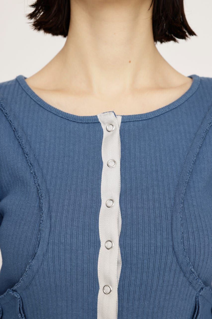 SLY「FRONT BUTTON CUT RIB トップス」|Tシャツ・カットソー|