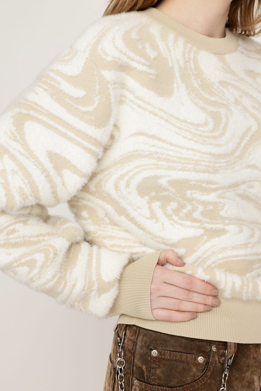 SLY「MIX SHAGGY MARBLE トップス」|ニット・セーター|