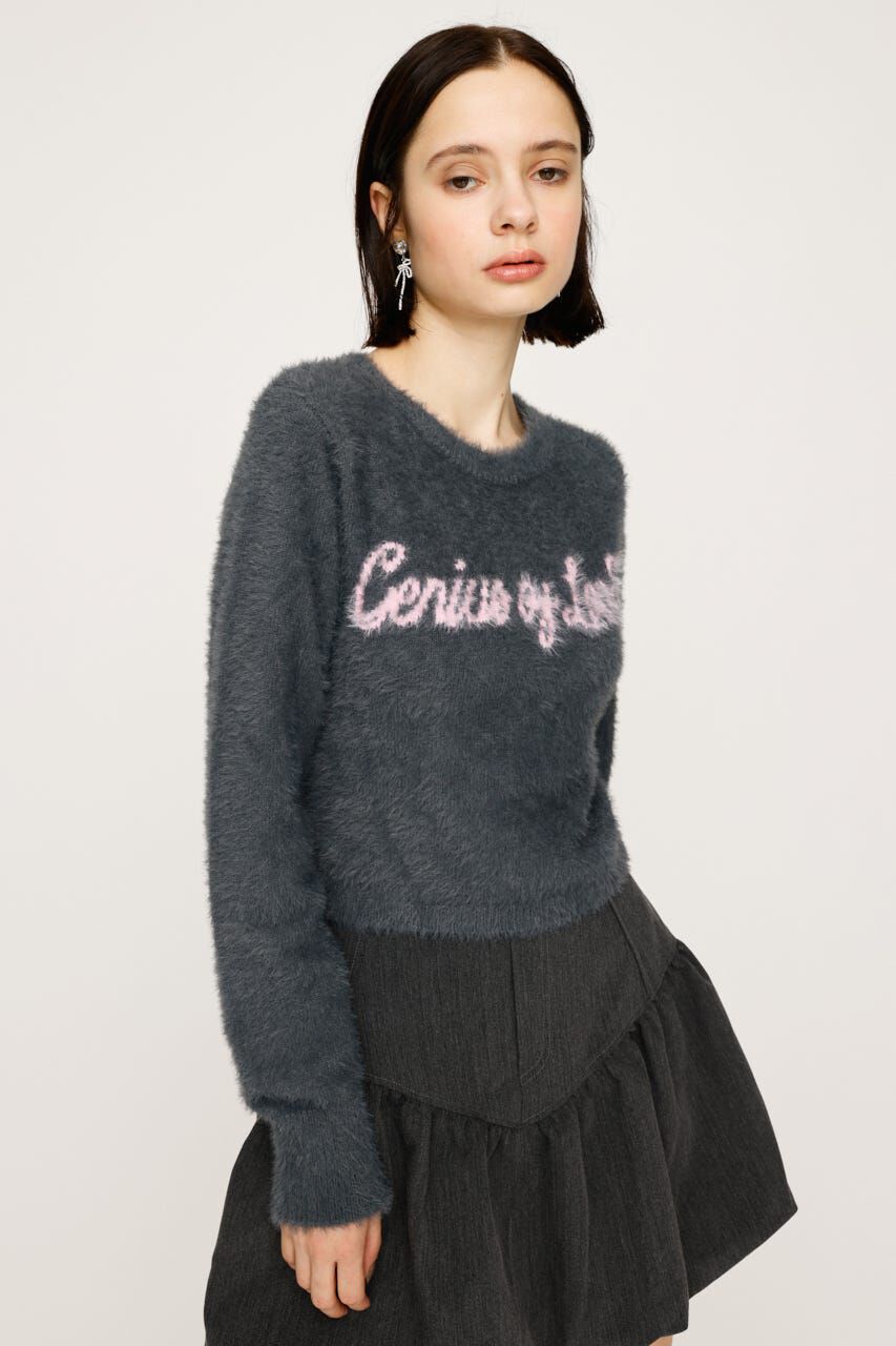 SLY「SHAGGY YARN LOGO C／N トップス」|ニット・セーター|