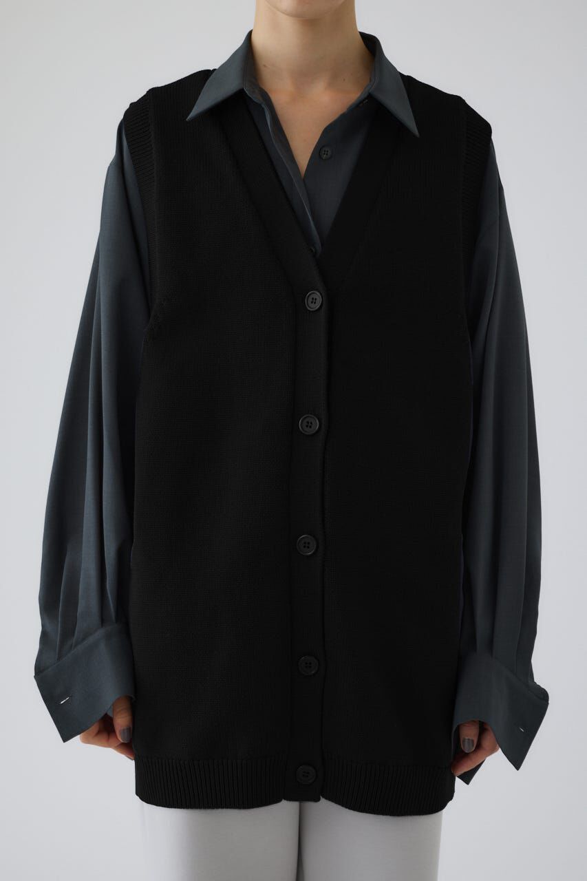 RIM.ARK 「Belt set long knit vest」|ダウンベスト・ベスト|BLK