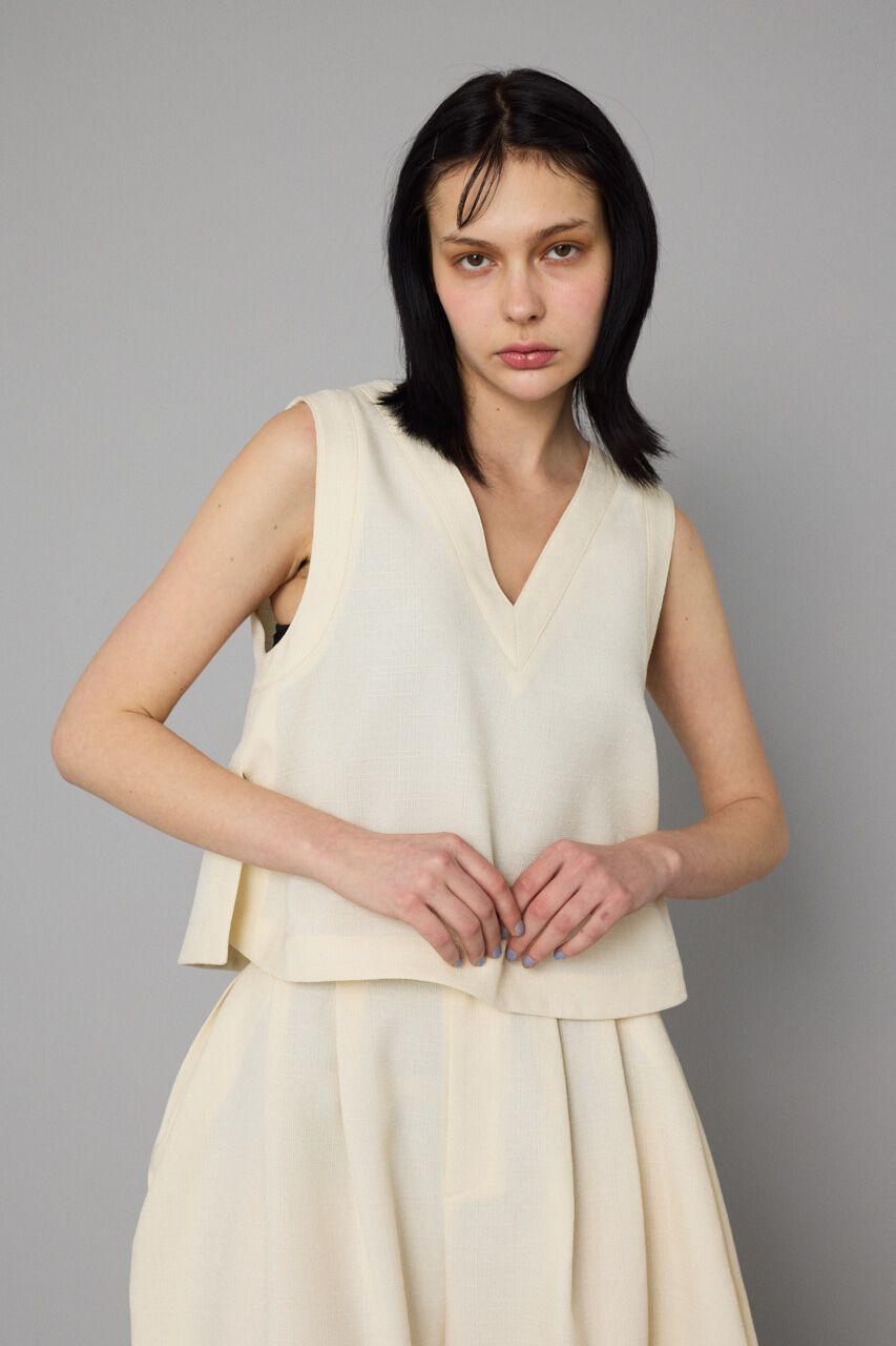 HeRIN.CYE「V neck vest」|ダウンベスト・ベスト|O/WHT1