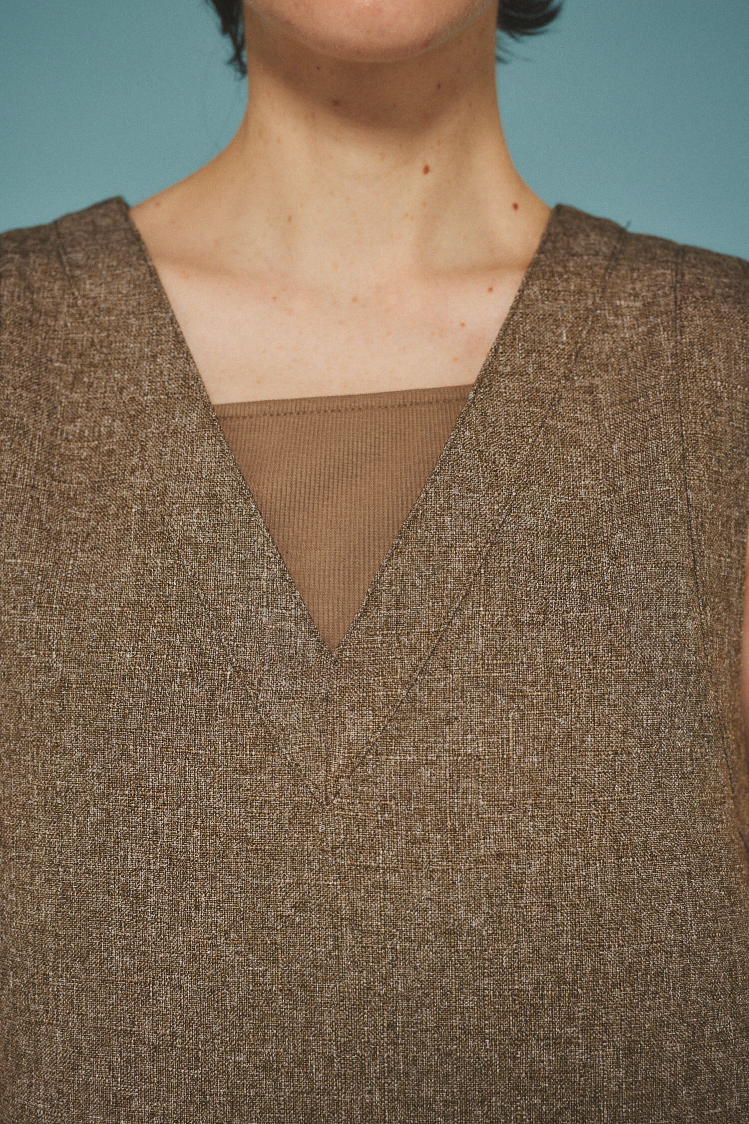 HeRIN.CYE「V neck vest」|ダウンベスト・ベスト|