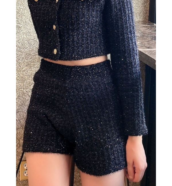 dazzlin「【SETUP】ツイードライクニットパンツ※セットアップ対応」|その他|ネイビー