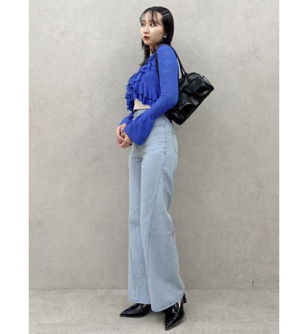 dazzlin「ペプラムフリルリボンカーデ」|カーディガン|