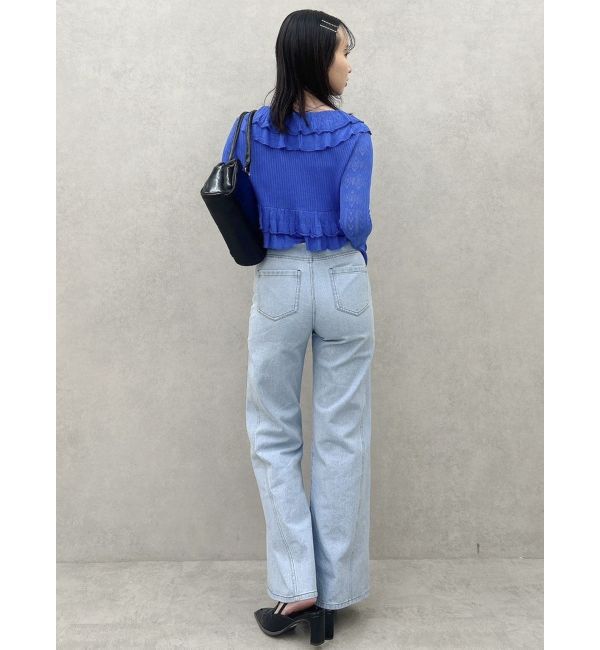 dazzlin「ペプラムフリルリボンカーデ」|カーディガン|