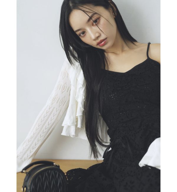 dazzlin「ペプラムフリルリボンカーデ」|カーディガン|