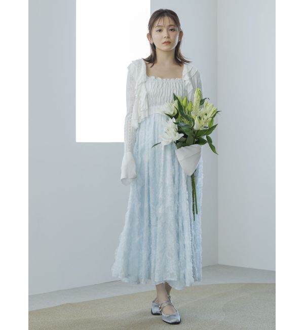 dazzlin「ペプラムフリルリボンカーデ」|カーディガン|