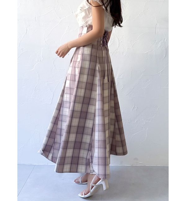 dazzlin「アソートコルセットフレアスカート」|スカート|パープル