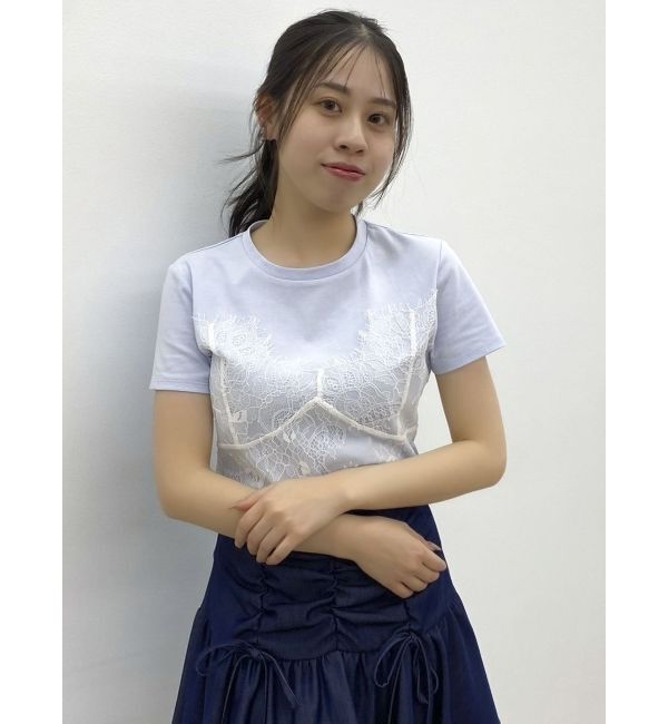 dazzlin「レースキャミレイヤードTシャツ」|Tシャツ・カットソー|