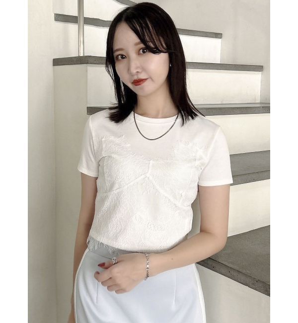 dazzlin「レースキャミレイヤードTシャツ」|Tシャツ・カットソー|