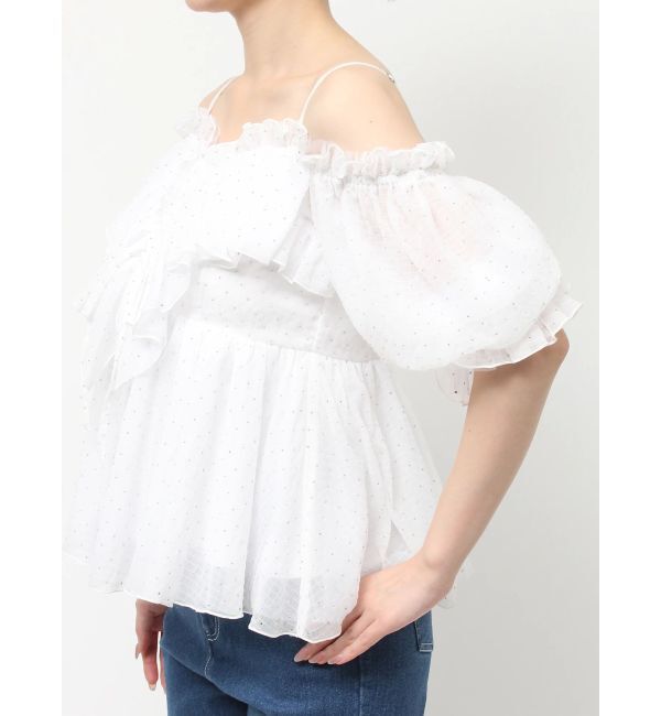 dazzlin「スクエアフリルペプラムブラウス」|シャツ・ブラウス|