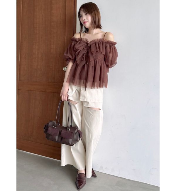 dazzlin「スクエアフリルペプラムブラウス」|シャツ・ブラウス|