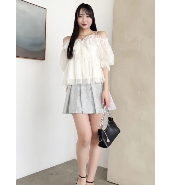 dazzlin「スクエアフリルペプラムブラウス」|シャツ・ブラウス|