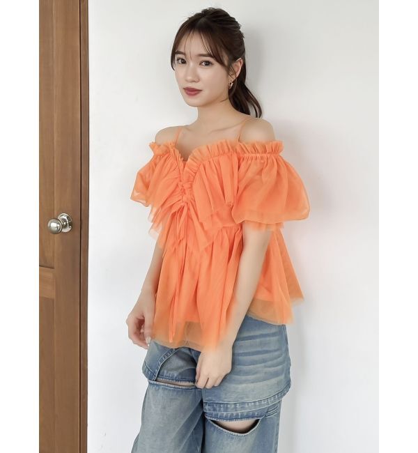 dazzlin「スクエアフリルペプラムブラウス」|シャツ・ブラウス|