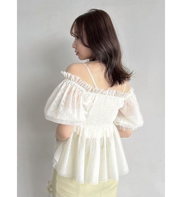 dazzlin「スクエアフリルペプラムブラウス」|シャツ・ブラウス|