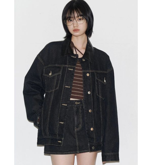EMODA「ワイドオーバーデニムブルゾン」|ブルゾン・スタジャン|インディゴ