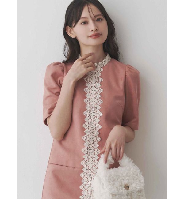 MERCURYDUO「バイカラーレースミニワンピース」|ワンピース|