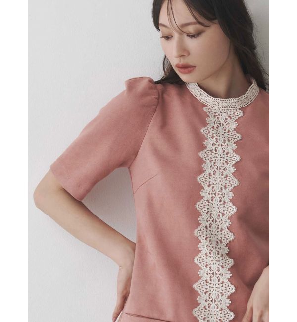 MERCURYDUO「バイカラーレースミニワンピース」|ワンピース|