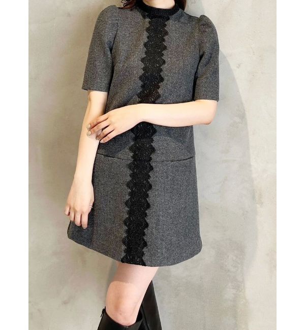 MERCURYDUO「バイカラーレースミニワンピース」|ワンピース|