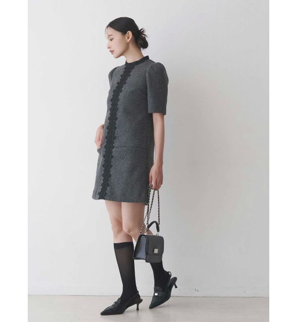 MERCURYDUO「バイカラーレースミニワンピース」|ワンピース|