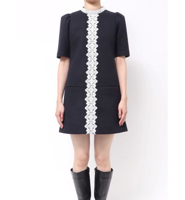 MERCURYDUO「バイカラーレースミニワンピース」|ワンピース|