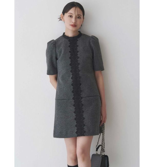 MERCURYDUO「バイカラーレースミニワンピース」|ワンピース|