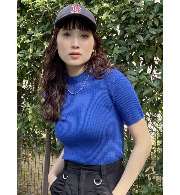 MURUA「ハーフスリーブタイトリブニット」|ニット・セーター|