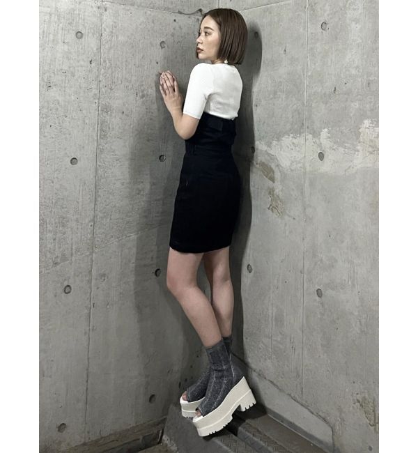 MURUA「ハーフスリーブタイトリブニット」|ニット・セーター|