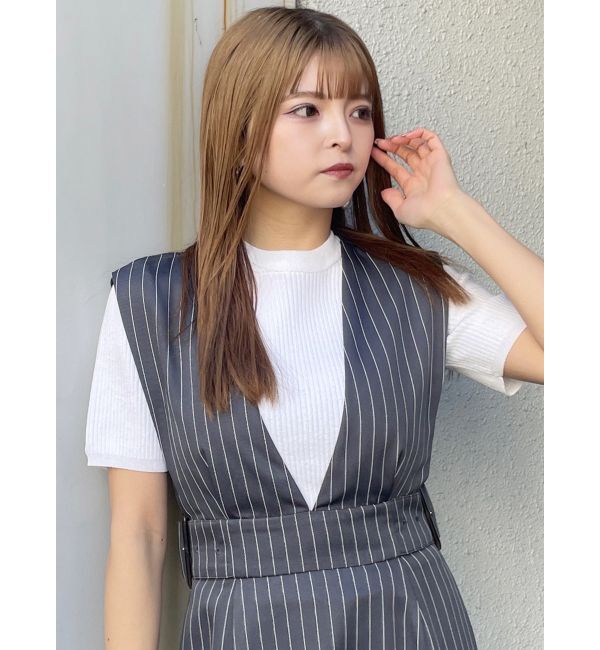 MURUA「ハーフスリーブタイトリブニット」|ニット・セーター|